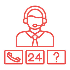 Call Center Multicolor Line Icon