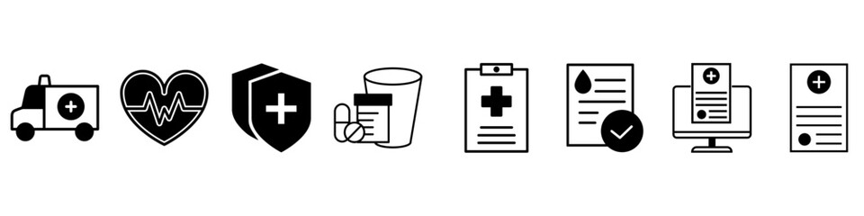 Clinic icon vector set. Hospital illustration sign. help symbol. infirmary logo. Ambulance mark.