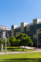 Fototapeta na wymiar Neighborhood of modern apartment buildings in Badalona in the province of Barcelona Spain