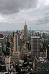 Empire State Building from the Rockefeller Center (Top of the Rock). One of the popular observation points of New York