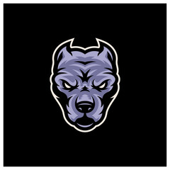 Pitbull dog head mascot logo designs character for sport and pet logo