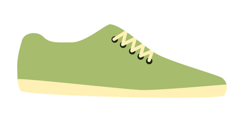 One lace up shoe. Vector flat illustration.