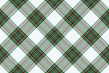 Tartan plaid background, diagonal check seamless pattern. Vector fabric texture for textile print, wrapping paper, gift card, wallpaper.