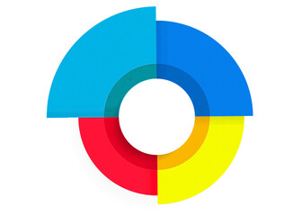 Four steps colorful circle object infographic template.