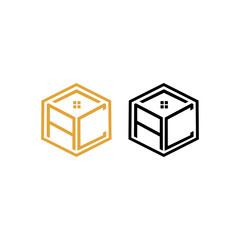 letter A logo AS AG AH vector template black white background