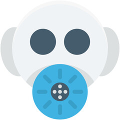 Gas Mask Colored Vector Icon