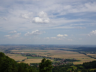 A beautiful panorama of the mountains from the top, the highest in Europe, the historic Fortress - The Srebrna Góra Stronghold is a unique cultural heritage site in Europe .