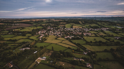 Fototapeta na wymiar Aerial view of green landscape 