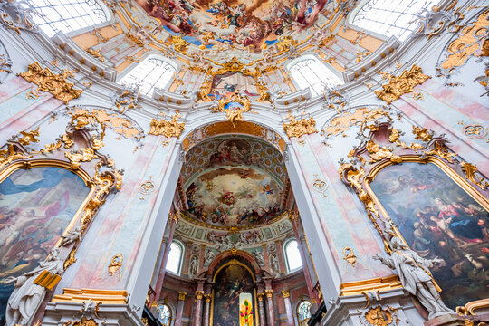 interiors of  Ettal abbey, bavaria, germany