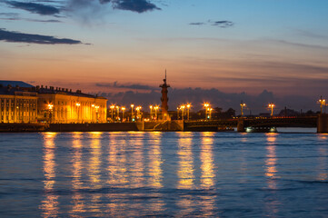 Fototapeta na wymiar View on Vasilyevsky island in Saint Petersburg