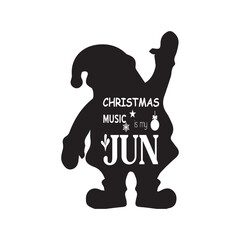 Christmas music is my jun Vector with Santa