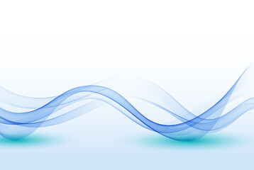 Obraz premium Abstract background with smooth transparent blue wave. Wavy lines, a stream of smoke.