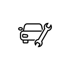 Car service line icon isolated on white background