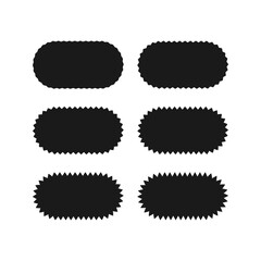 Zigzag Edge Rounded Rectangle Icon Set