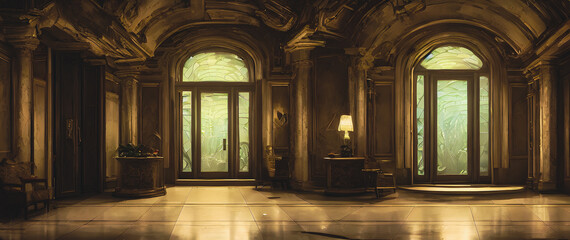 Fototapeta Artistic concept painting of a lobby, background illustration. obraz