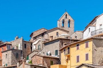 Fototapeta na wymiar A detail of the historic center of Todi, Perugia, Italy, on a sunny day