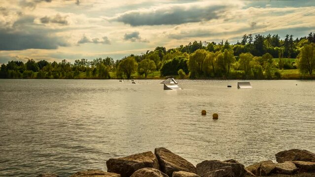 time lapse wakeboard facility in germany