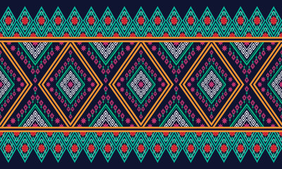 Geometric ethnic flower pattern for background,fabric,wrapping,clothing,wallpaper,Batik,carpet,embroidery style.