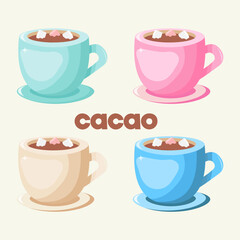  set . cup of coffee or cacao