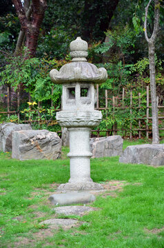 A stone lantern in Kyoto Garden, Holland Park, London