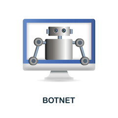 Botnet icon. 3d illustration from cybercrime collection. Creative Botnet 3d icon for web design, templates, infographics and more