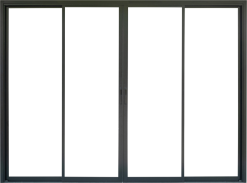 black metallic door frame isolated on white background