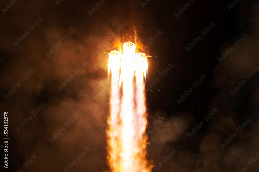Poster the launch of the spacecraft into space. elements of this image furnished by nasa