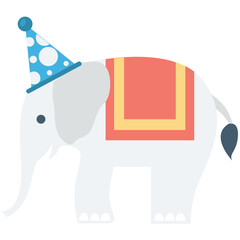 Circus Elephant Colored Vector Icon