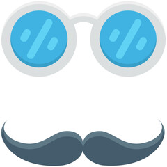 Hipster Mask Colored Vector Icon