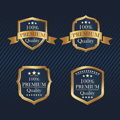 Bundle set of four elegantly styled shield badges