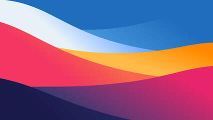 abstract wallpaper from wavy layers filled colourful gradient, 2D background