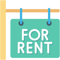 Rent Signboard Colored Vector Icon