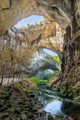 Devetashka cave with holes on the ceiling