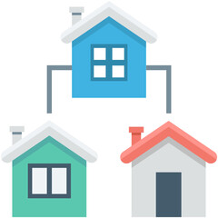 Houses Colored Vector Icon