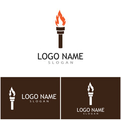  Torch with flame logo vector illustration design