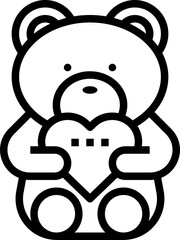 bear modern line style icon