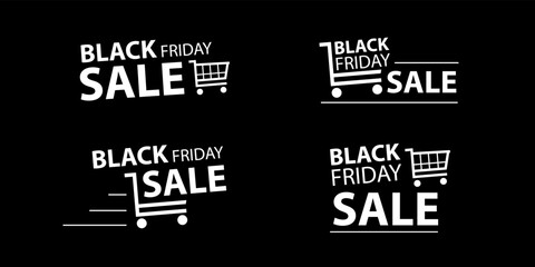 Simple black friday sale logo with 4 alternatives design