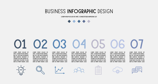 Business infographic with icons. Concept of a diagram. Vector