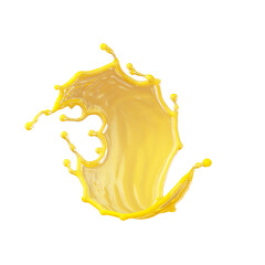 Orange juice splash. 3d illustration of liquid
