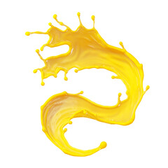 Orange juice splash. 3d illustration of liquid - obrazy, fototapety, plakaty