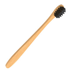 3d rendering illustration of a bamboo toothbrush
