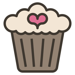cupcake modern line style icon
