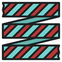 caution modern line style icon