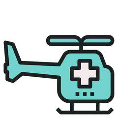 helicopter modern line style icon