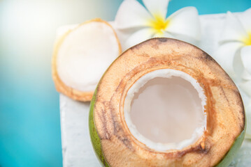 Obraz na płótnie Canvas Fresh Organic Coconut Water