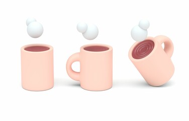 Fototapeta Set Coffee Mug. 3D Illustration obraz