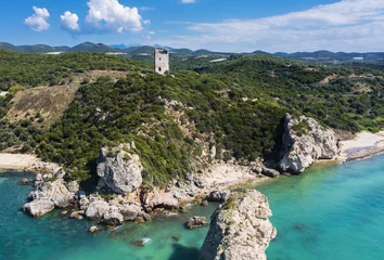 Foto auf Acrylglas Aerial view of ruins of Apollonia tower in Greece © Fyle