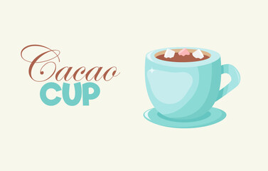 A cup of hot cocoa with marshmallows. autumn mood.