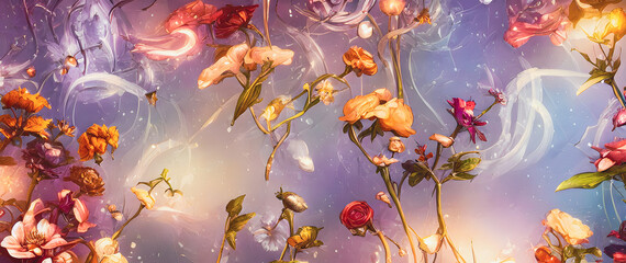 Fototapeta na wymiar Artistic concept painting of a beautiful flowers, background illustration.