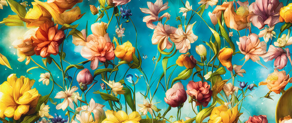 Artistic concept painting of a beautiful flowers, background illustration.